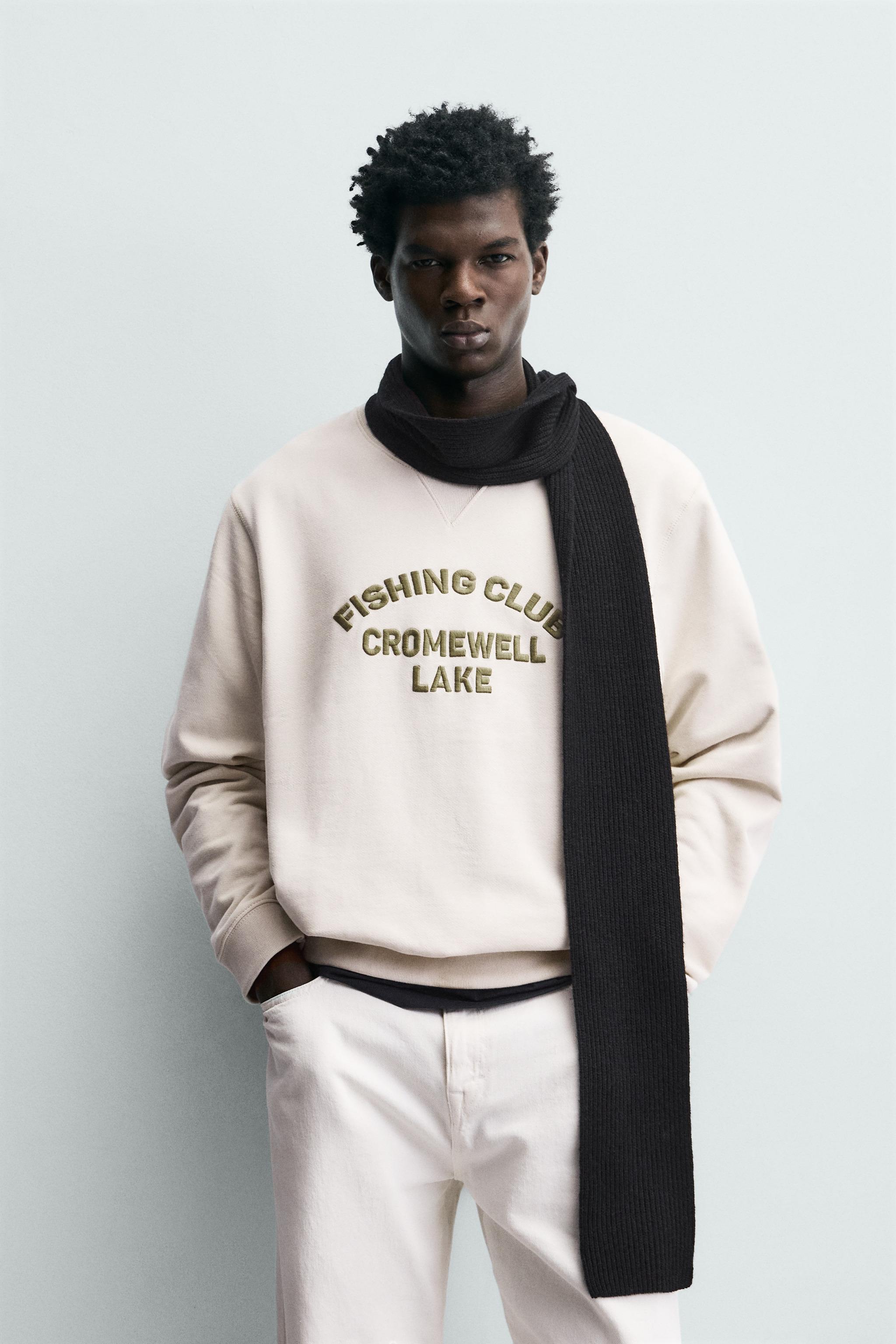 EMBROIDERED TEXT SWEATSHIRT